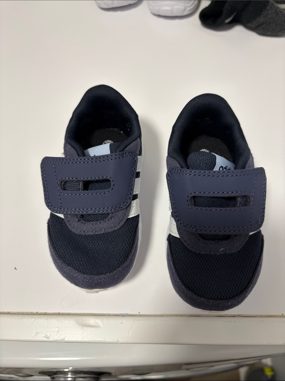 adidas Kids Navy and White Velcro Sneakers